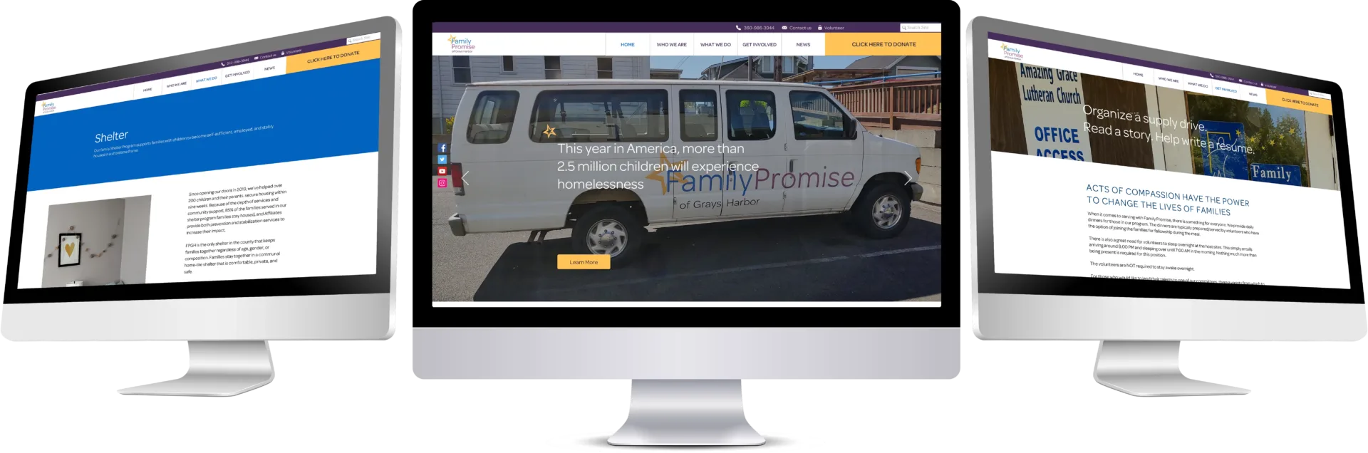 Family Promise of Grays Harbor website portfolio image